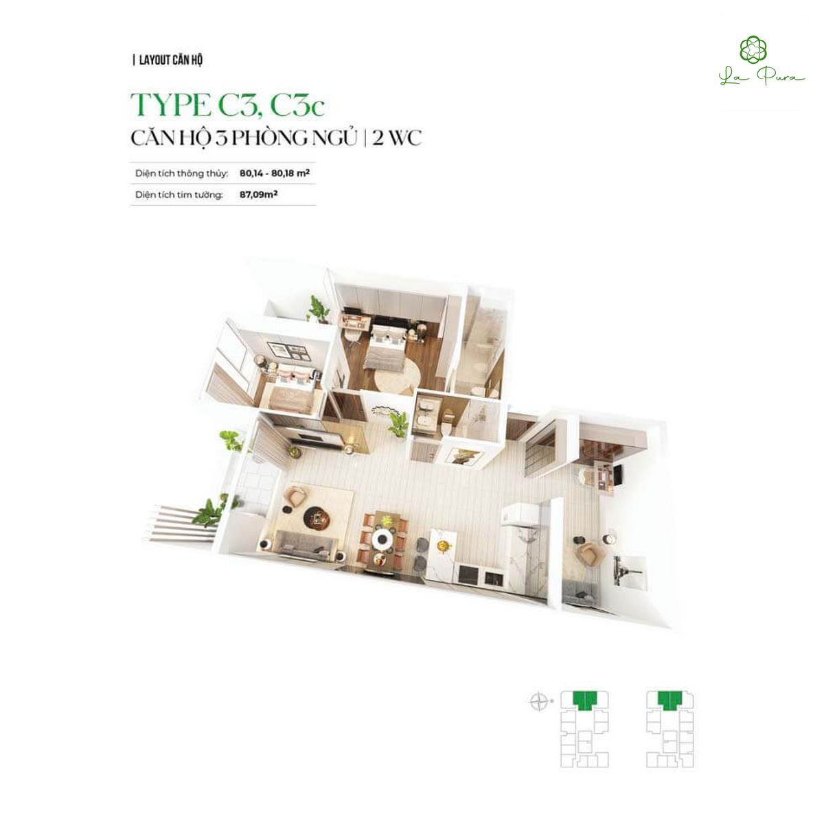 CĂN HỘ 03PN LA PURA GLORIA THUẬN AN